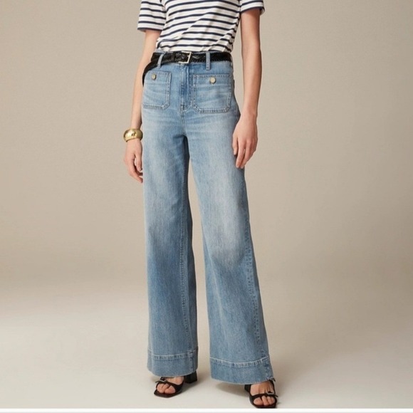 J. Crew Denim - J Crew Sailor Slim Wide Leg Womans Jeans High Rise Summer 2024